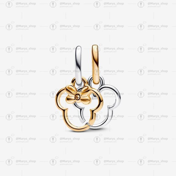 Pandora Disney Mickey Mouse & Minnie Mouse Splittable Dangle Charm - Picture 2 of 5